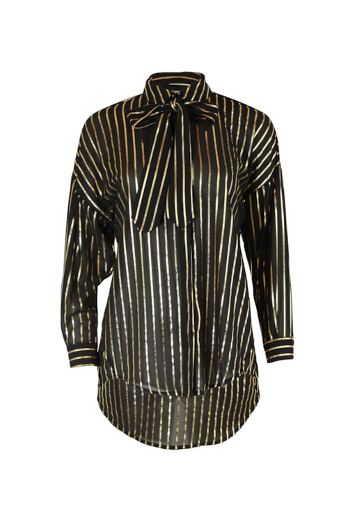 Camisa com riscas brilhantes